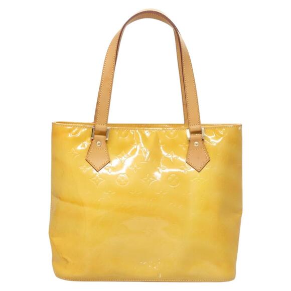 LOUIS VUITTON Monogram Vernis Houston Hand Bag Lime Yellow M91055 - Picture 2 of 13